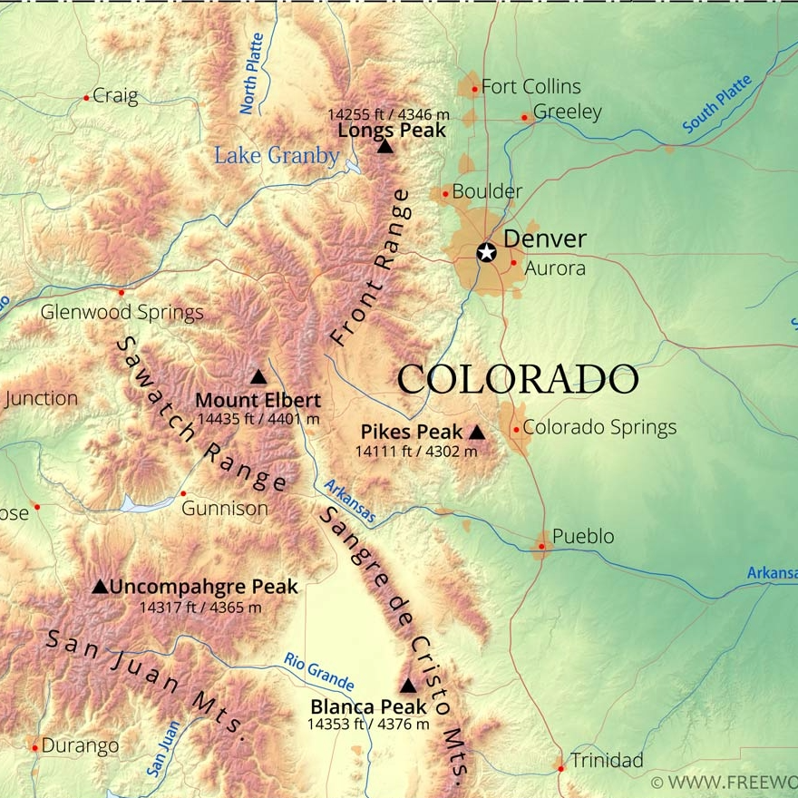 Map showing Colorado Front Range service area including Denver, Fort Collins, and Colorado Springs